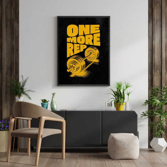 One More Rep β Bold Gym Motivation Wall Poster for Fitness & Strength | Chilekotha