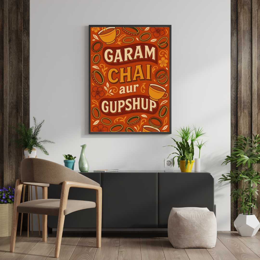 Garam Chai aur Gupshup – Desi Vibes Wall Poster