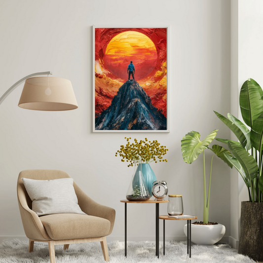 At the Edge of the Sun β Bold Abstract Landscape Framed Poster | Chilekotha