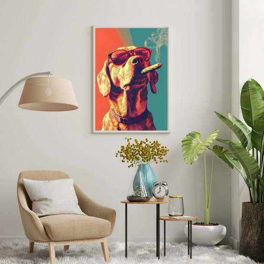 Cool Dog Swagger Pop Art Wall Poster – Bold Urban Animal Art with Attitude | Chilekotha