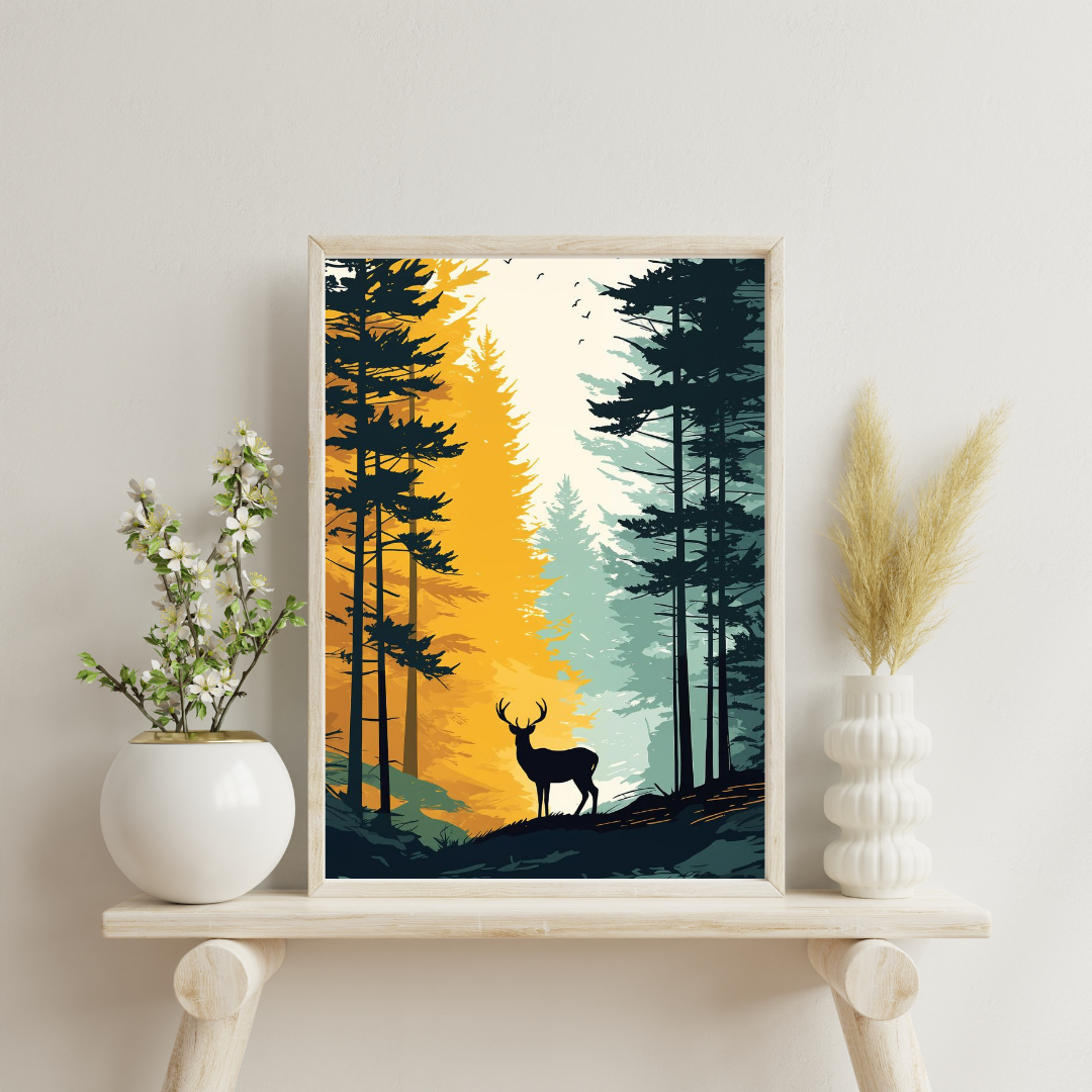 Silent Sentinel Forest Wall Poster | Nature-Inspired Art Print by Chilekotha