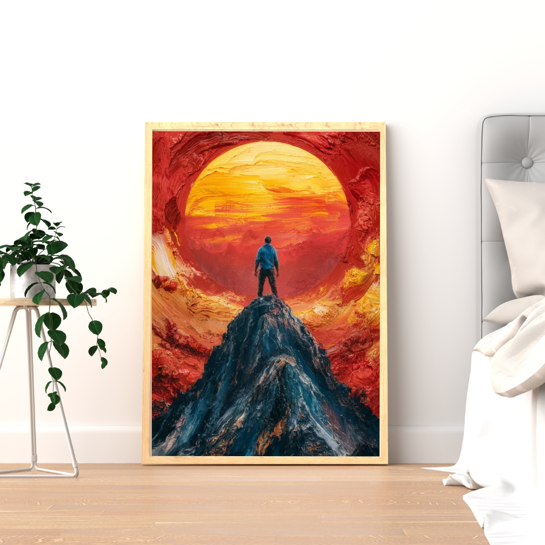 At the Edge of the Sun – Bold Abstract Landscape Framed Poster | Chilekotha
