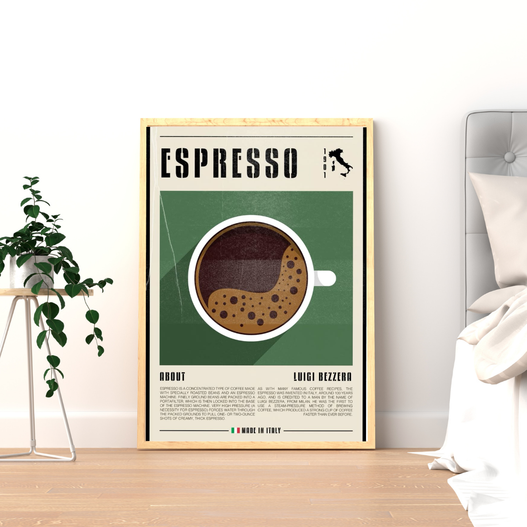 Espresso Ritual – Minimal Coffee Art Wall Poster