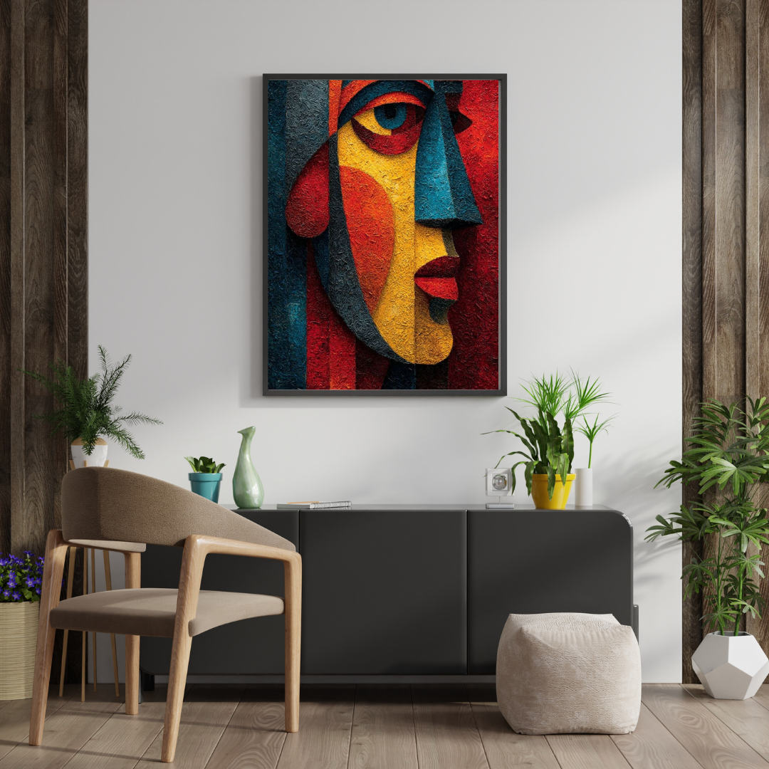 Fragments of Emotion | Modern Abstract Face Framed Art Poster