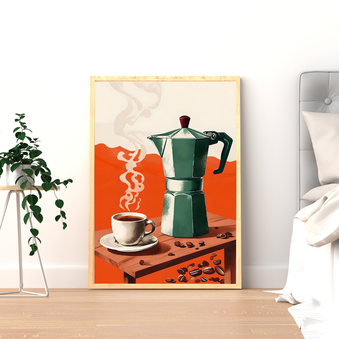 Morning Brew – Classic Coffee Art Framed Poster | Modern Café Wall Décor by Chilekotha
