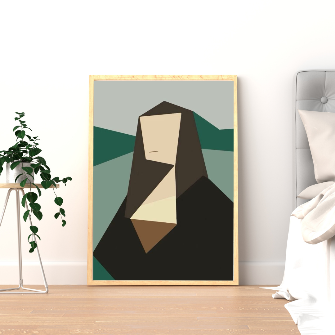 Abstract Mona β Modern Geometric Portrait Framed Poster | Chilekotha