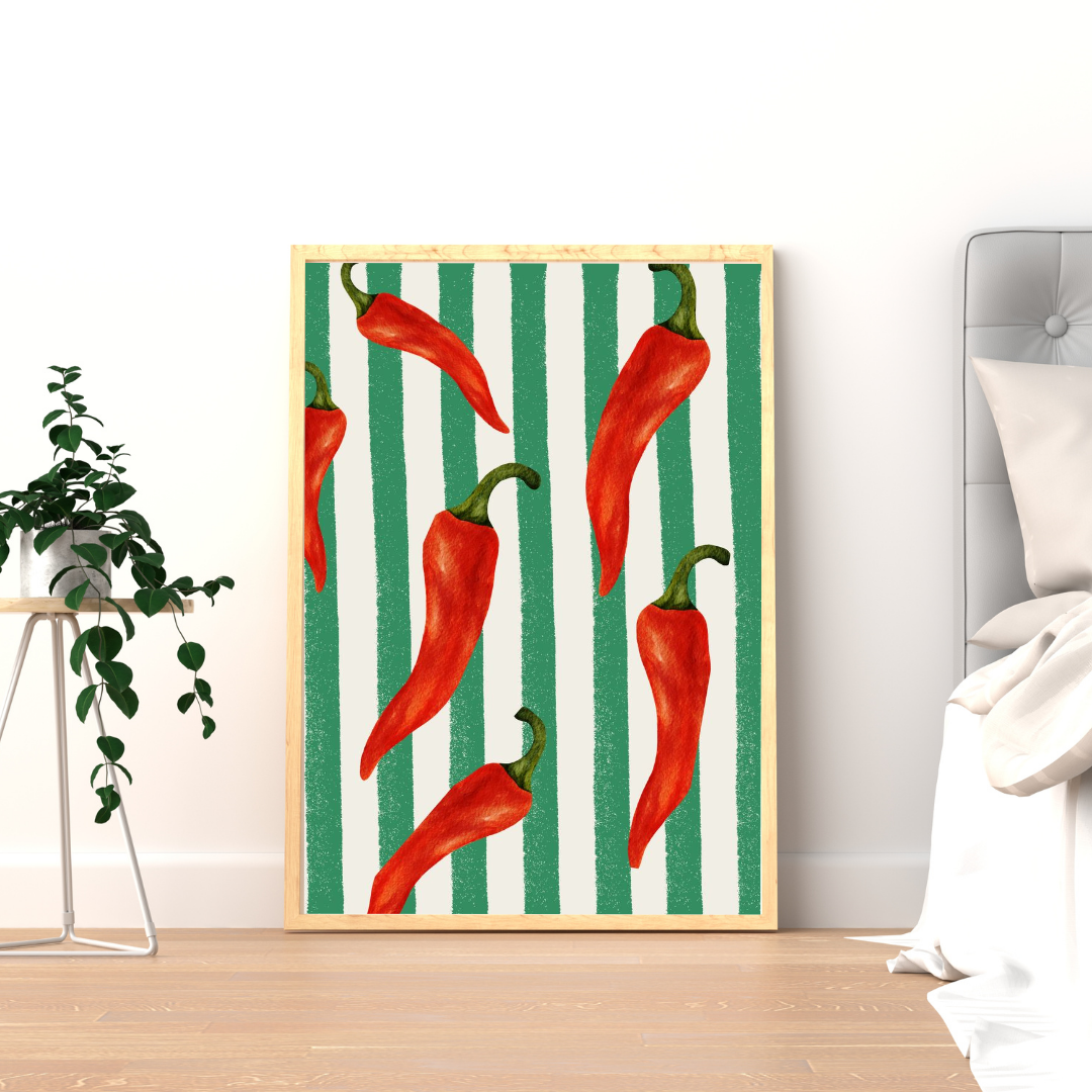 Chilli Pop – Modern Kitchen Art Framed Poster | Chilekotha