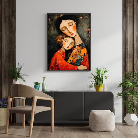 Eternal Embrace – Mother & Child Art Framed Poster | Chilekotha