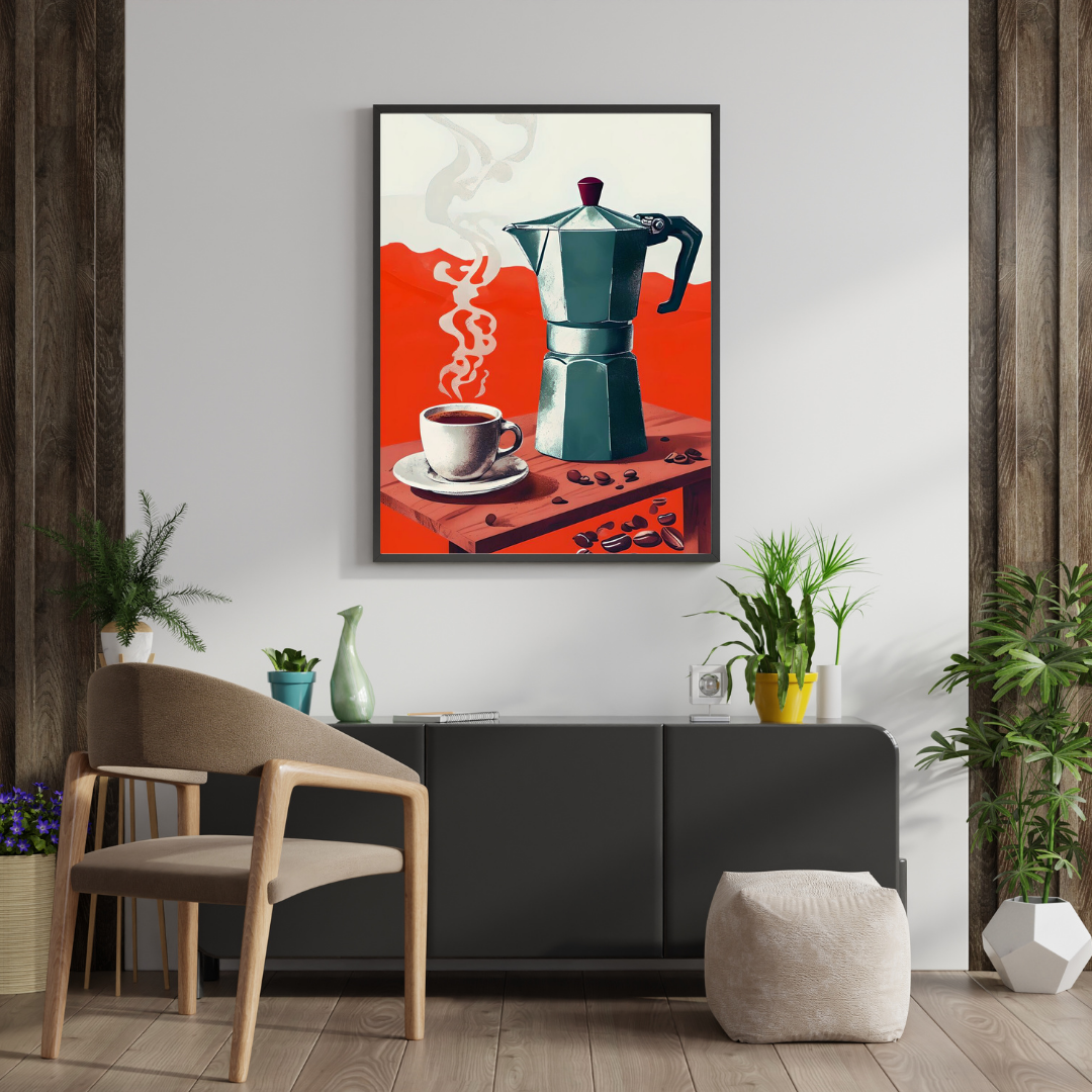 Morning Brew – Classic Coffee Art Framed Poster | Modern Café Wall Décor by Chilekotha