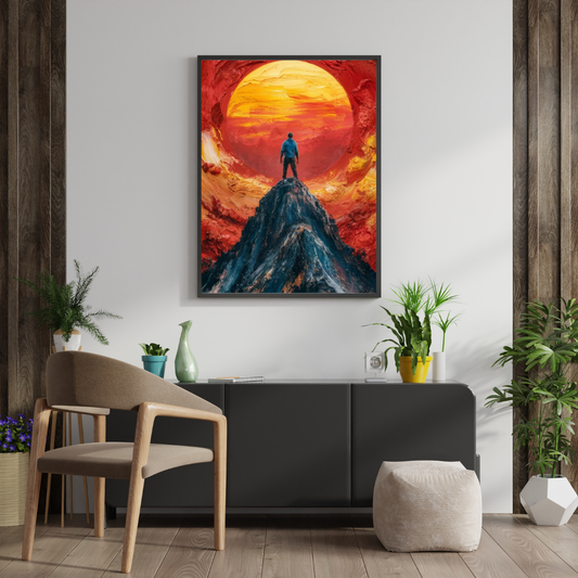 At the Edge of the Sun – Bold Abstract Landscape Framed Poster | Chilekotha