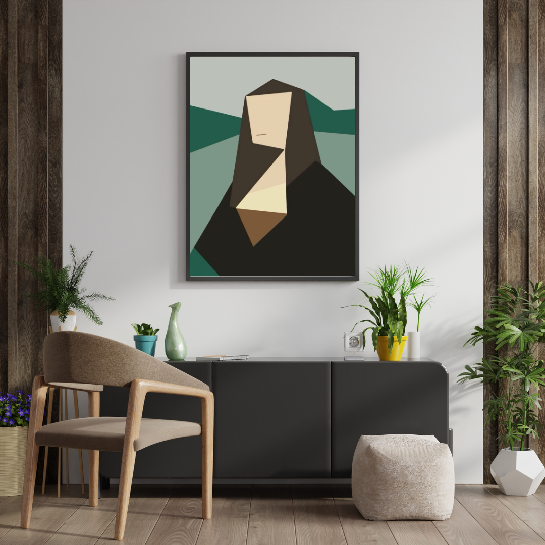 Abstract Mona – Modern Geometric Portrait Framed Poster | Chilekotha