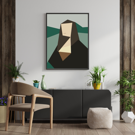 Abstract Mona – Modern Geometric Portrait Framed Poster | Chilekotha