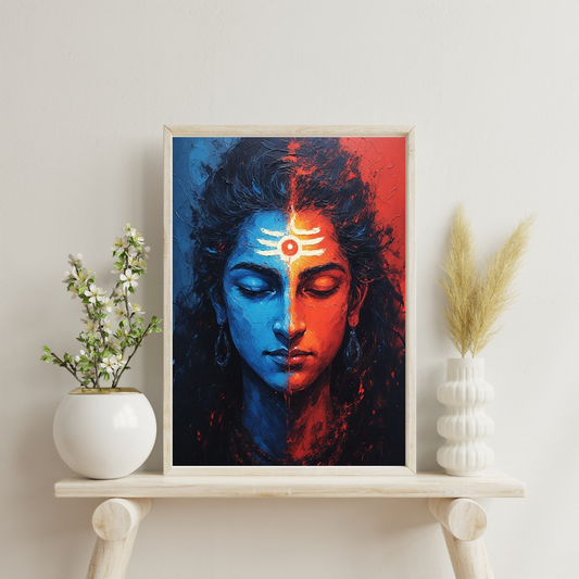 Ardhanarishvara Within – Divine Balance Art Framed Poster