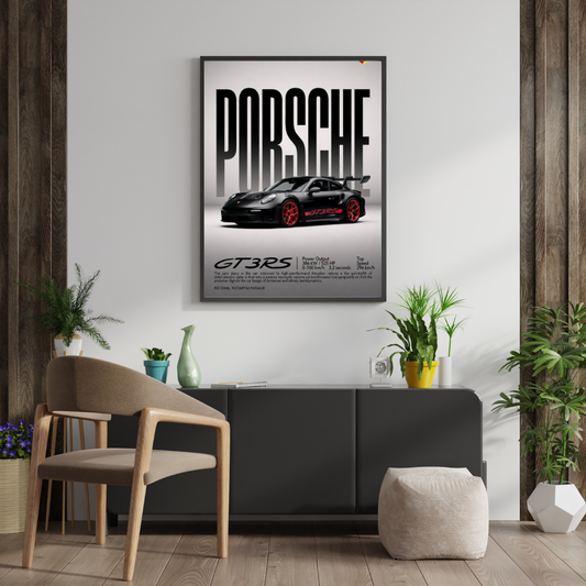 Porsche GT3 RS Performance Wall Poster | Iconic Supercar Art Print by Chilekotha