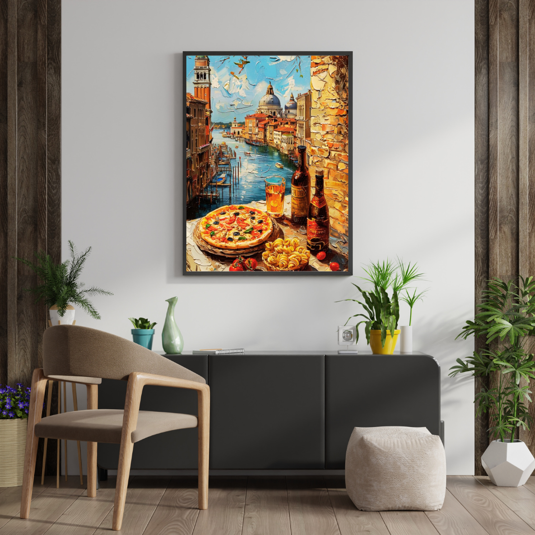Venetian Feast – Italian Canal View Wall Poster