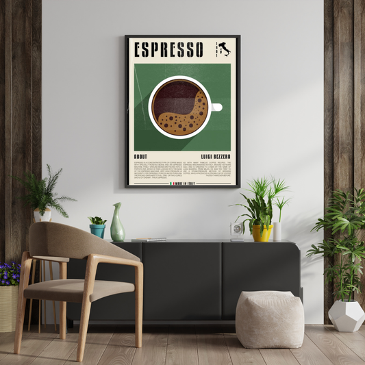 Espresso Ritual – Minimal Coffee Art Wall Poster