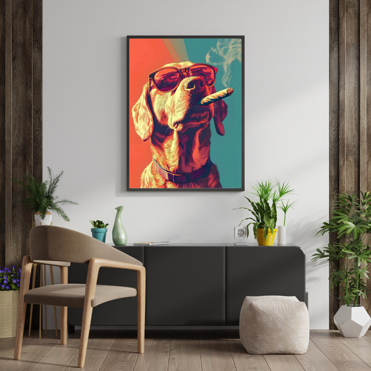 Cool Dog Swagger Pop Art Wall Poster – Bold Urban Animal Art with Attitude | Chilekotha