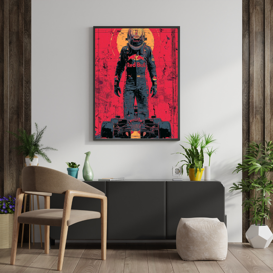 Redline Champion Wall Poster | Formula Racing Power Art Print by Chilekotha