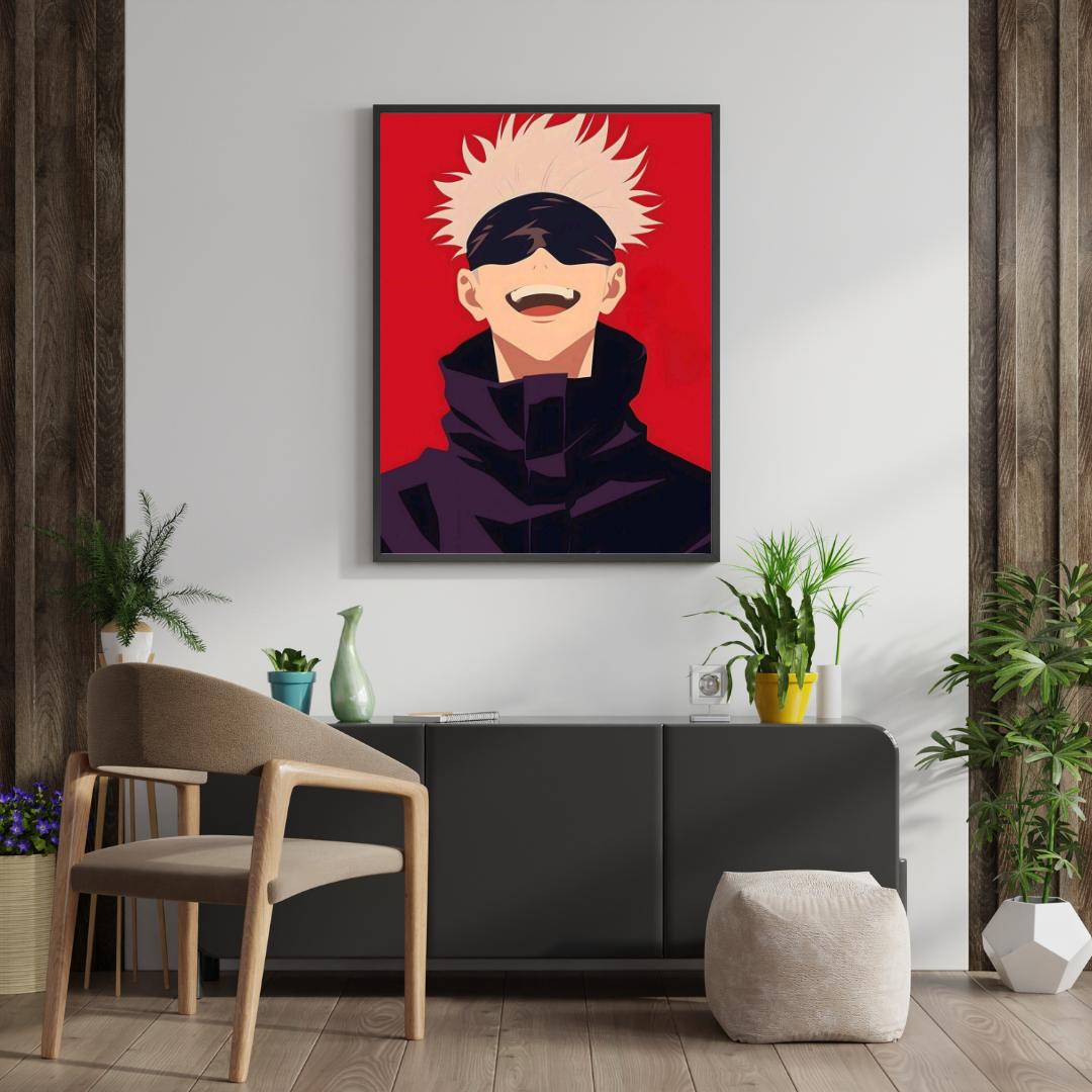 Fearless Smile Framed Poster – Bold Anime-Inspired Wall Art