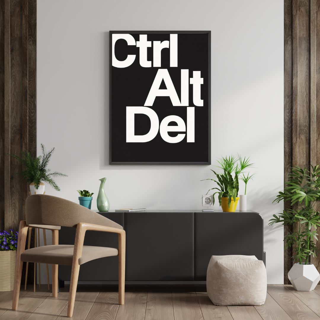 Ctrl Alt Del – Bold Typography Framed Poster | Chilekotha