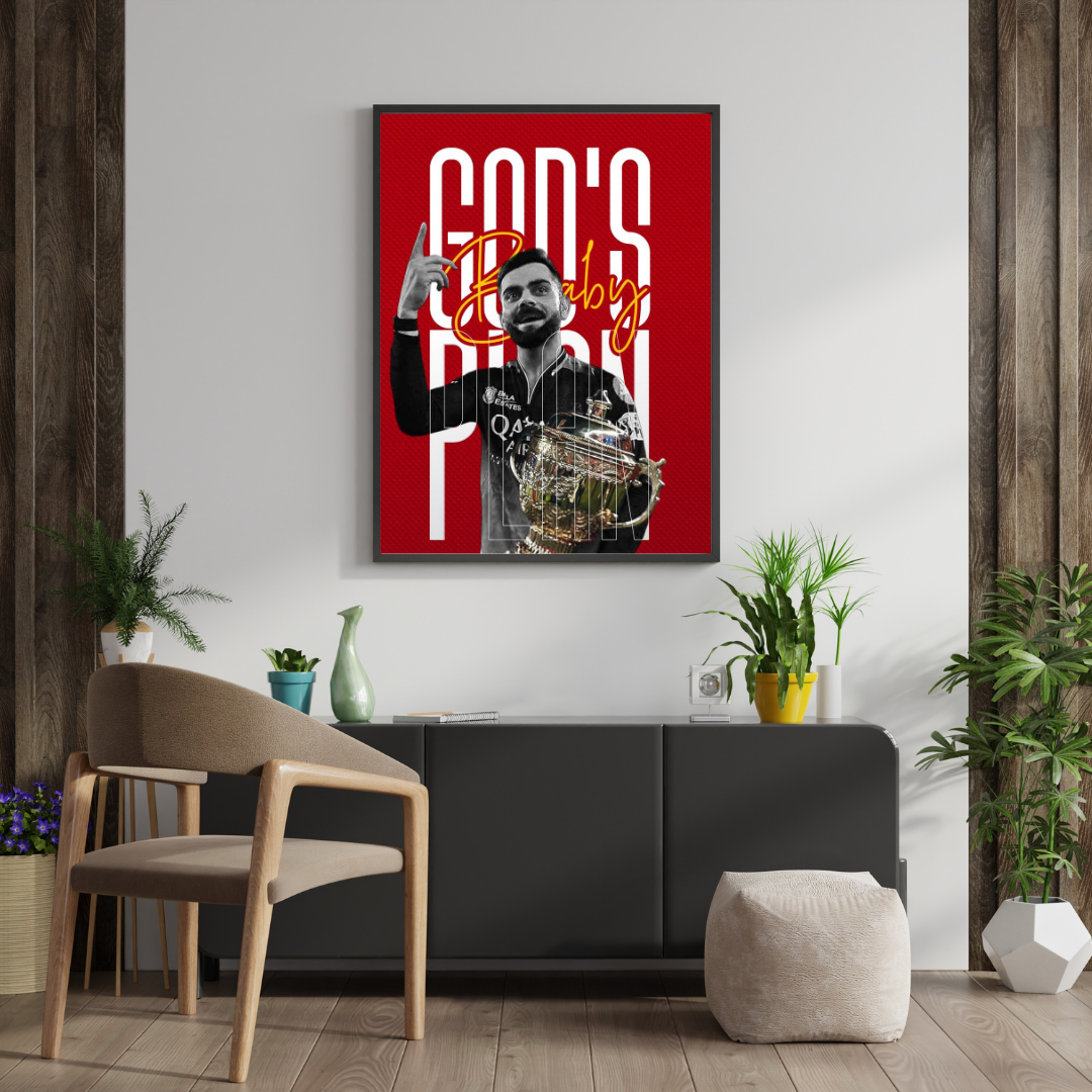 God’s Plan – Champion’s Glory Wall Poster (Virat Kohli Edition) | Chilekotha
