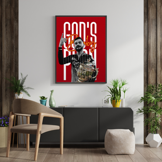 God’s Plan – Champion’s Glory Wall Poster (Virat Kohli Edition) | Chilekotha