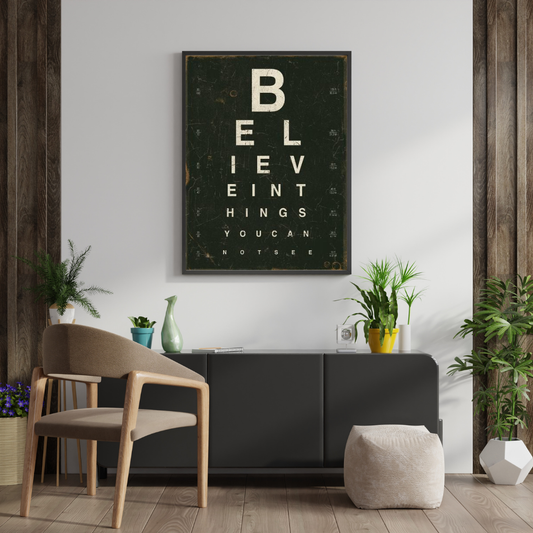 Believe in Things You Cannot See – Vintage Typography Framed Poster | Chilekotha