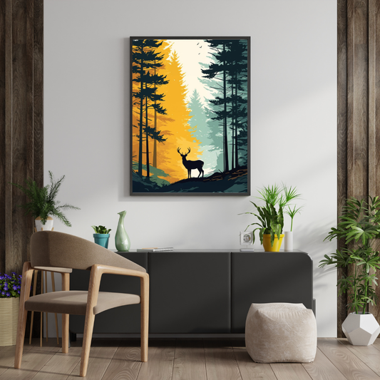 Silent Sentinel Forest Wall Poster | Nature-Inspired Art Print by Chilekotha