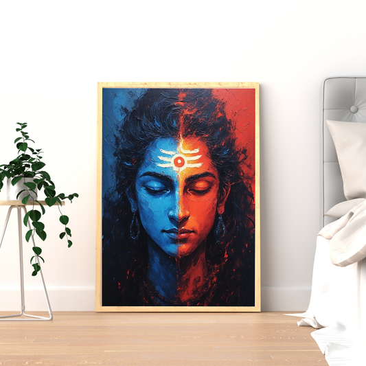 Ardhanarishvara Within – Divine Balance Art Framed Poster