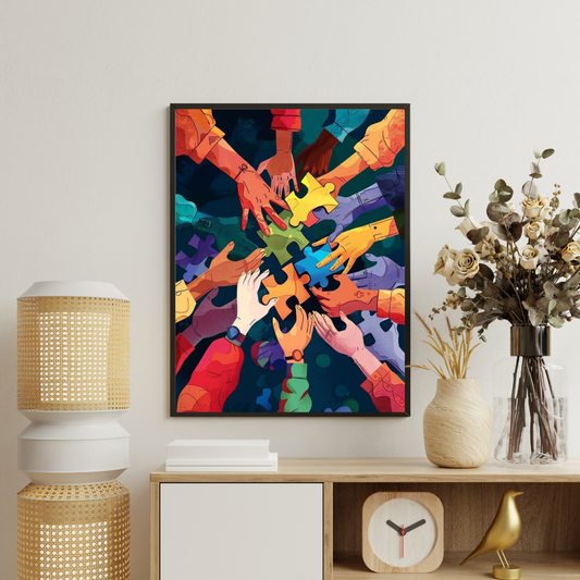 Together We Fit | Unity & Collaboration Framed Poster