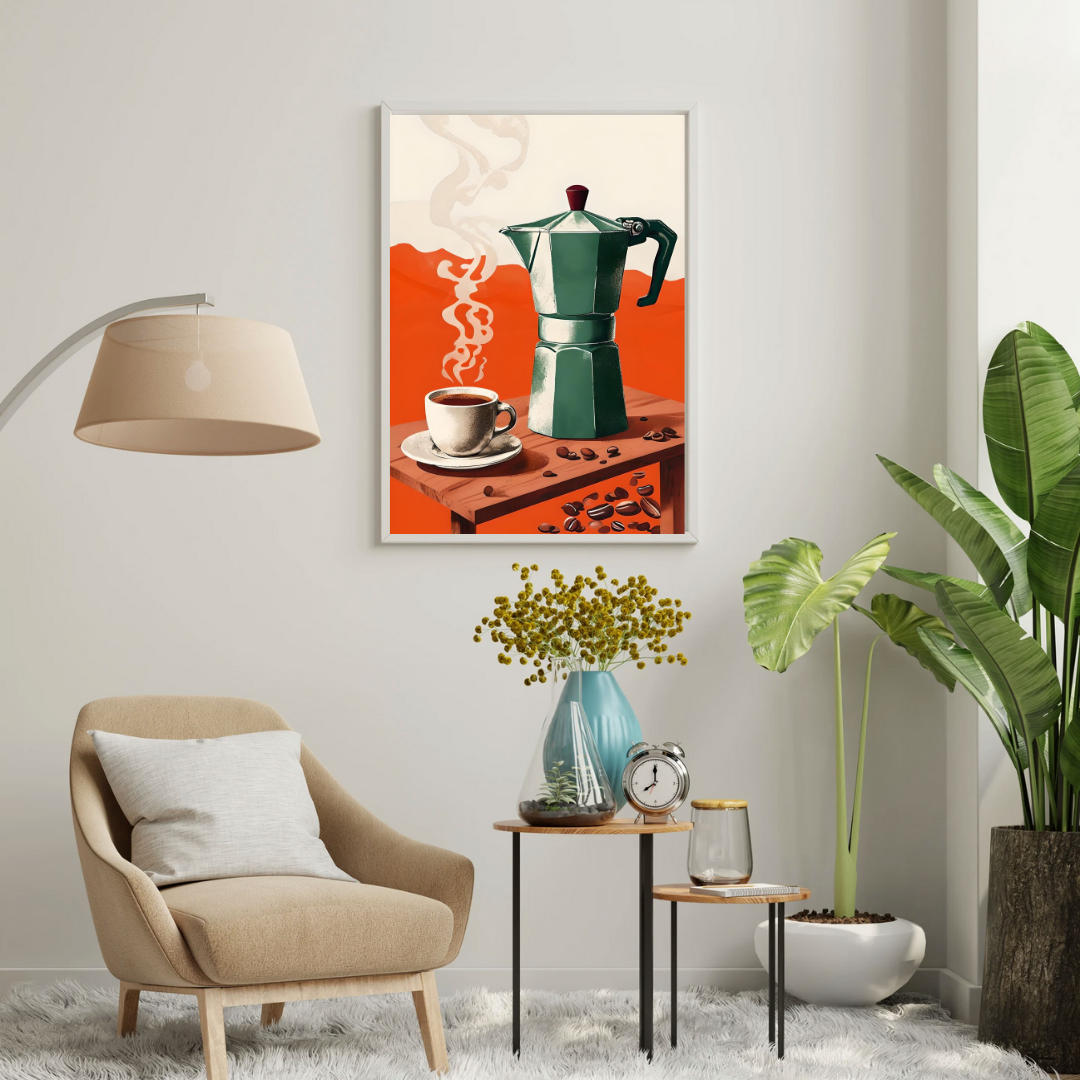 Morning Brew – Classic Coffee Art Framed Poster | Modern Café Wall Décor by Chilekotha