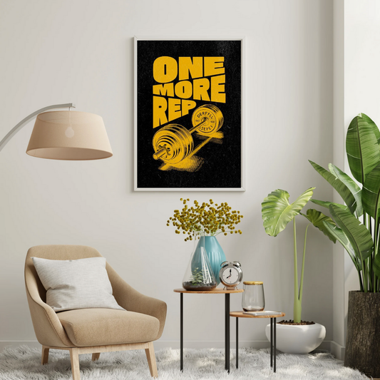 One More Rep – Bold Gym Motivation Wall Poster for Fitness & Strength | Chilekotha