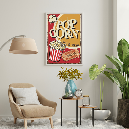 Popcorn Nights – Retro Cinema Wall Poster