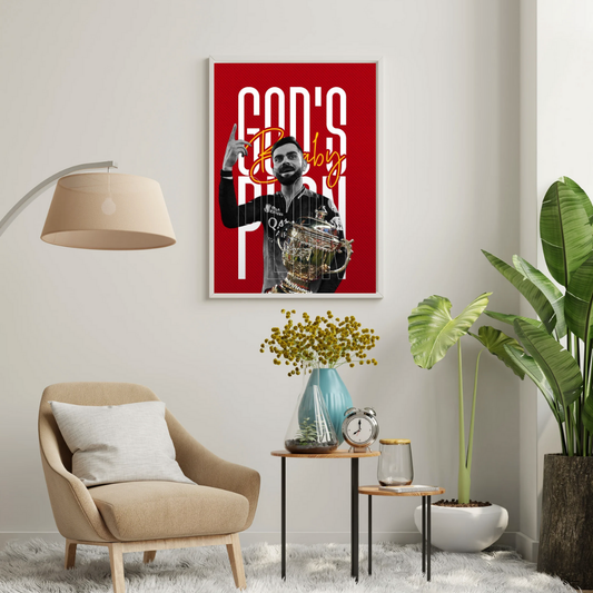 God’s Plan – Champion’s Glory Wall Poster (Virat Kohli Edition) | Chilekotha