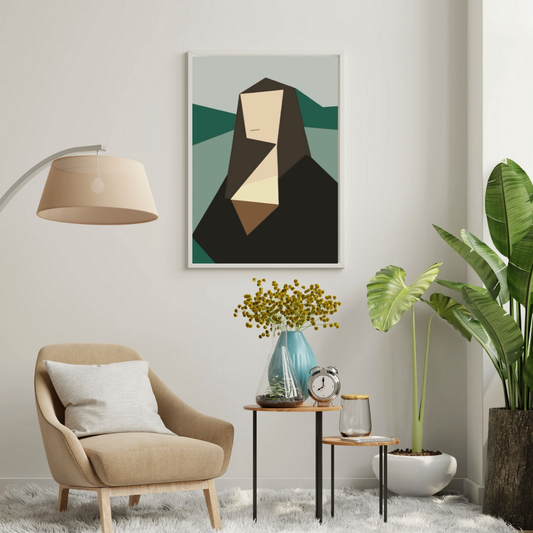 Abstract Mona – Modern Geometric Portrait Framed Poster | Chilekotha