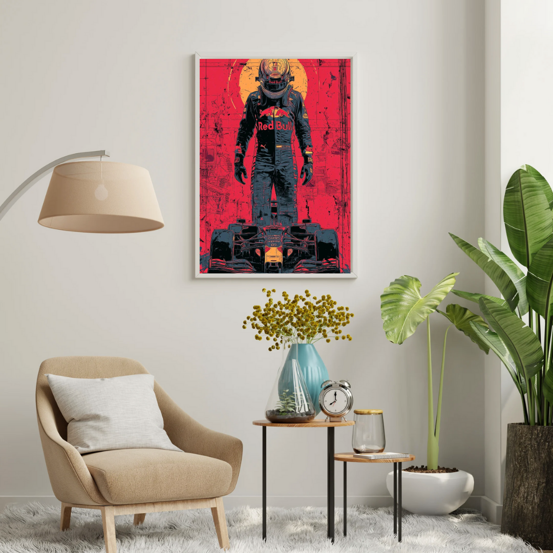 Redline Champion Wall Poster | Formula Racing Power Art Print by Chilekotha