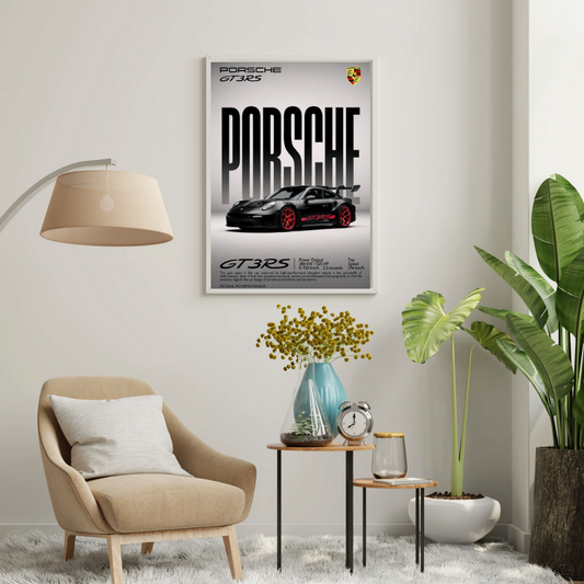 Porsche GT3 RS Performance Wall Poster | Iconic Supercar Art Print by Chilekotha