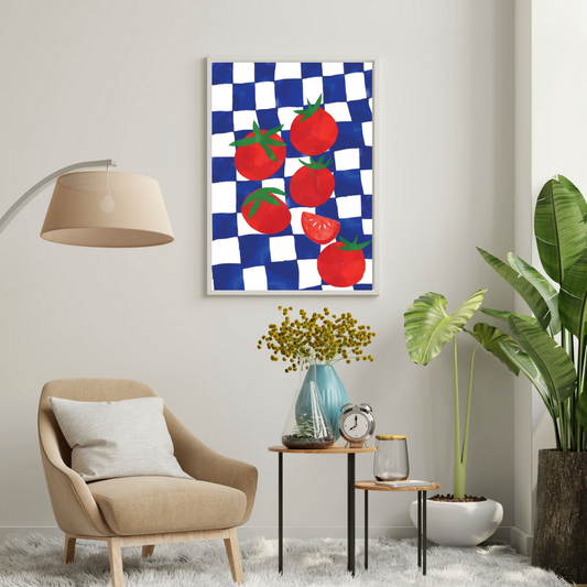 Tomato Check – Modern Kitchen Art Framed Poster | Chilekotha
