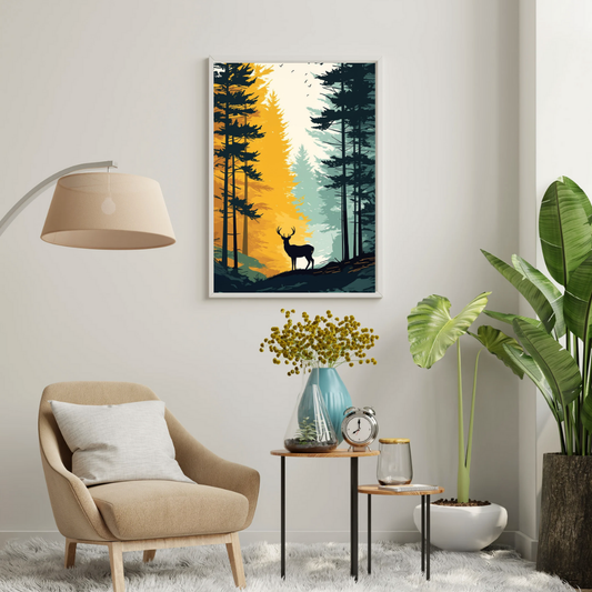 Silent Sentinel Forest Wall Poster | Nature-Inspired Art Print by Chilekotha