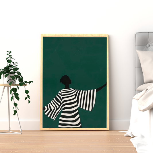 Unbound Grace – Minimalist Figurative Framed Poster