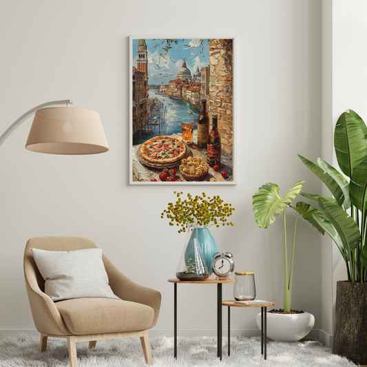 Venetian Feast – Italian Canal View Wall Poster