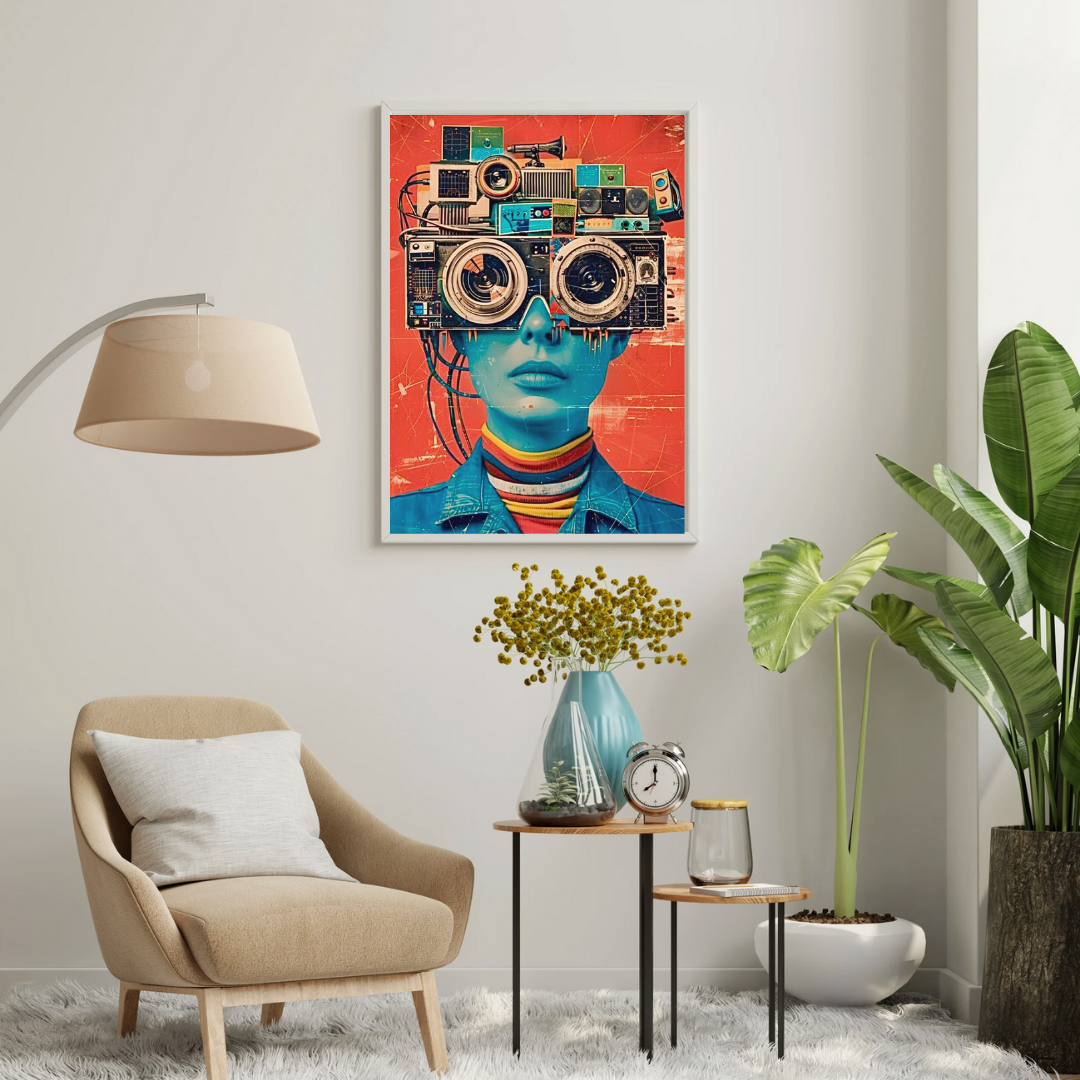 Visionary Mind – Retro Futurism Art Wall Poster