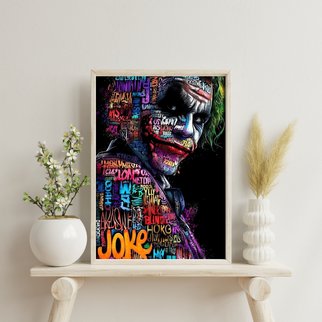 Chaos Smile – Joker Typography Art Wall Poster