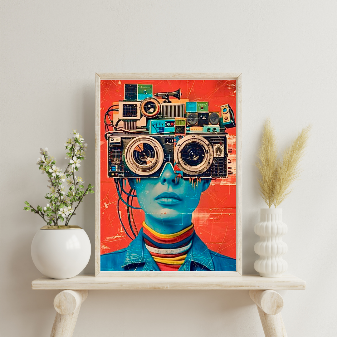 Visionary Mind – Retro Futurism Art Wall Poster