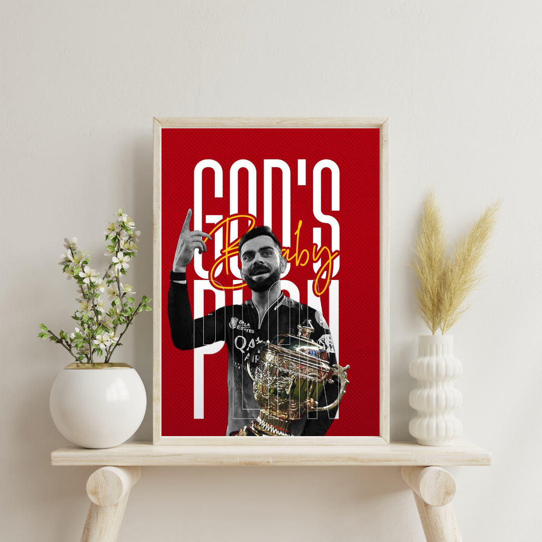 God’s Plan – Champion’s Glory Wall Poster (Virat Kohli Edition) | Chilekotha