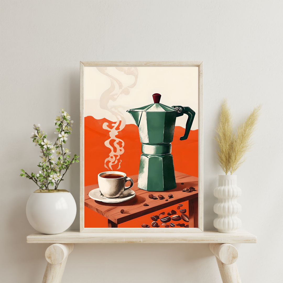 Morning Brew – Classic Coffee Art Framed Poster | Modern Café Wall Décor by Chilekotha