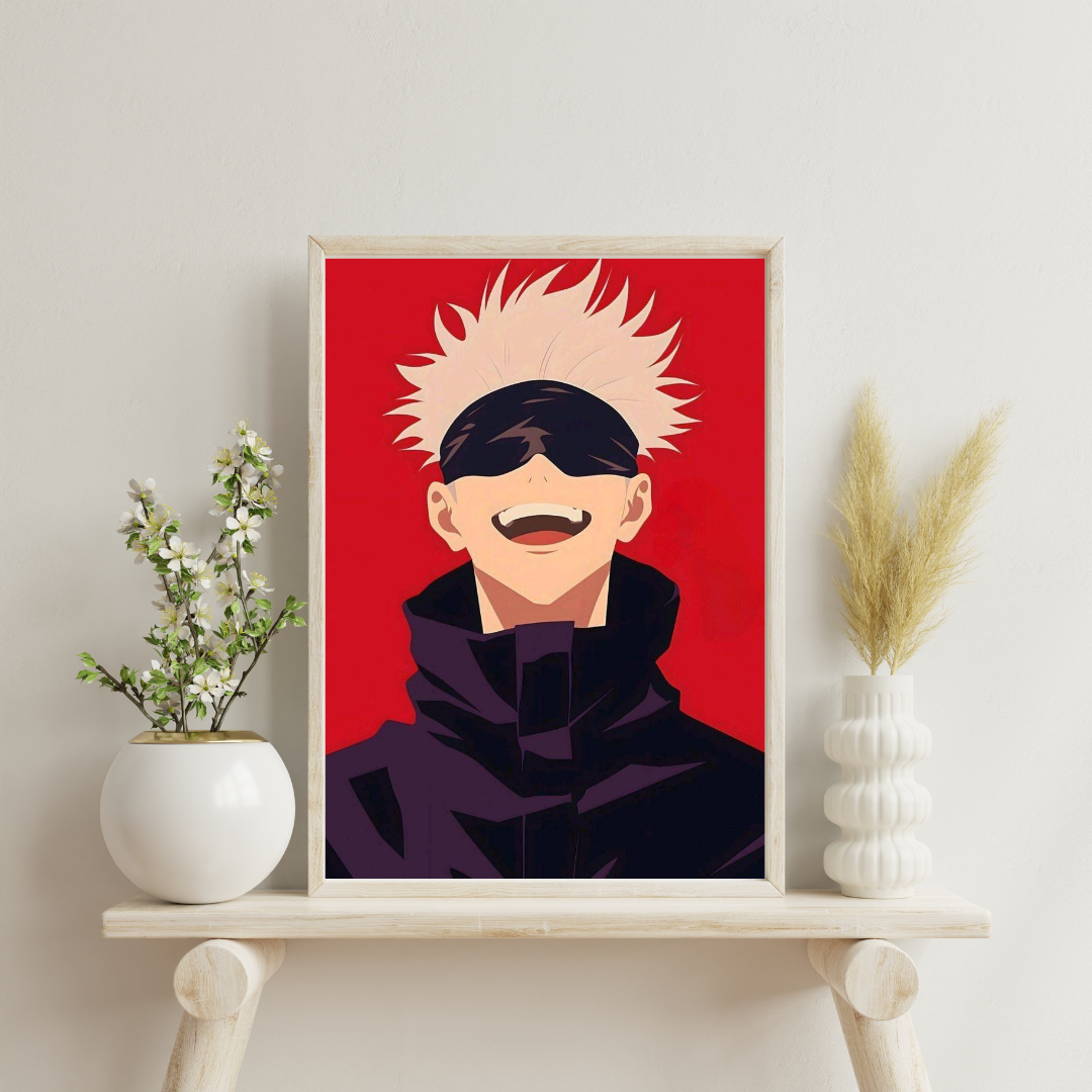 Fearless Smile Framed Poster – Bold Anime-Inspired Wall Art