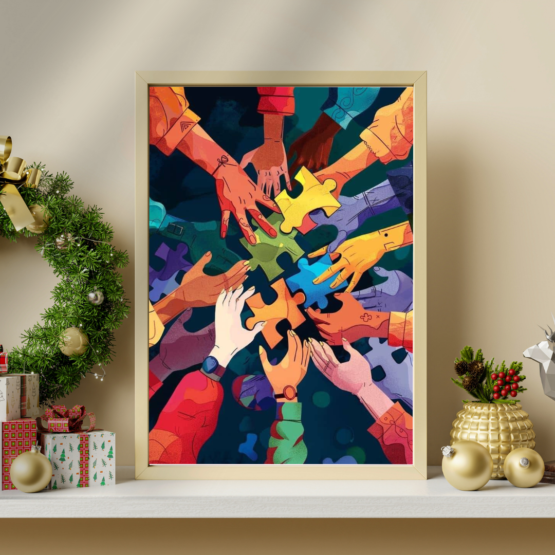 Together We Fit | Unity & Collaboration Framed Poster