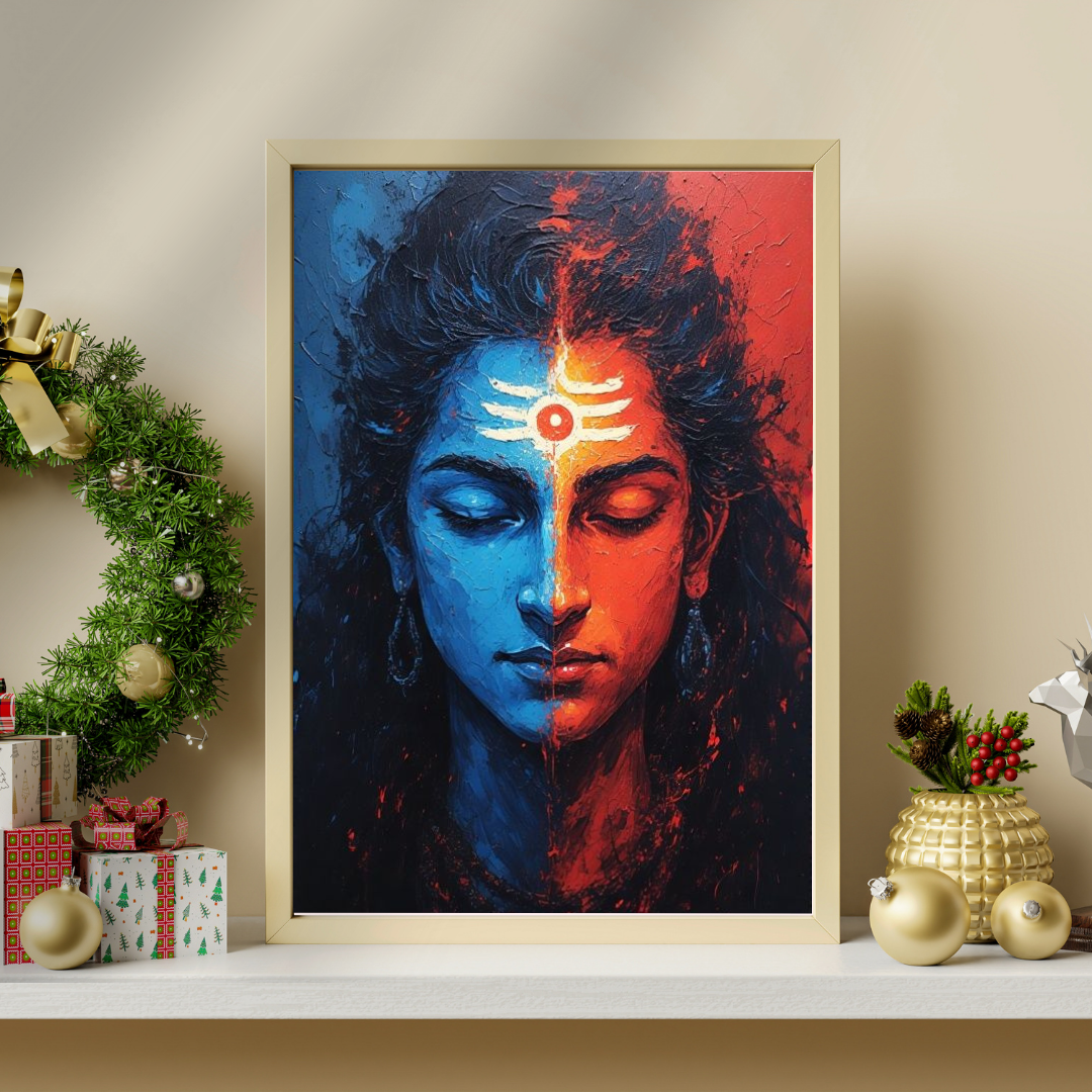 Ardhanarishvara Within – Divine Balance Art Framed Poster