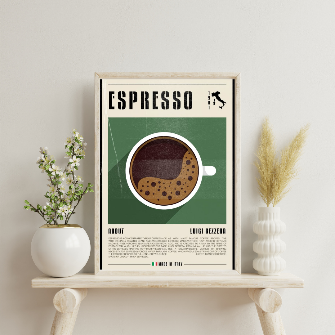 Espresso Ritual – Minimal Coffee Art Wall Poster